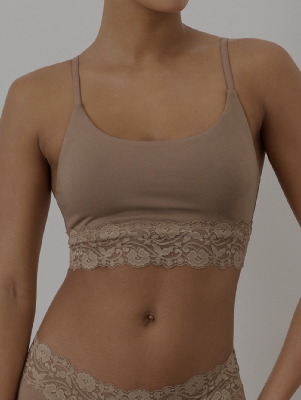 NWOT-Pact Organic- Lace Trim Scoop Bralette
